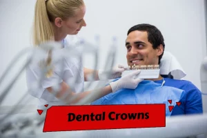 Crowns are custom-made caps that mask imperfections in teeth for mild to moderate crowding or crookedness, but require enamel removal for a permanent solution.